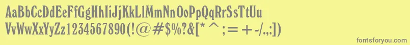 フォントWindsorElongatedBt – 黄色の背景に灰色の文字