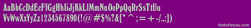 WindsorElongatedBt Font – Green Fonts on Purple Background