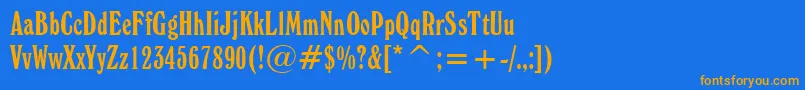 WindsorElongatedBt Font – Orange Fonts on Blue Background