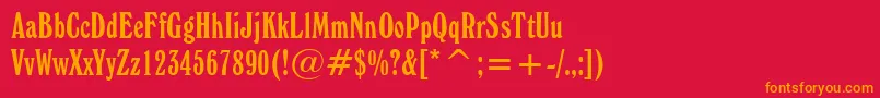 WindsorElongatedBt Font – Orange Fonts on Red Background