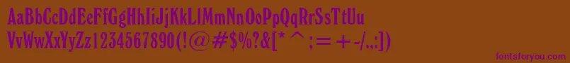 WindsorElongatedBt Font – Purple Fonts on Brown Background