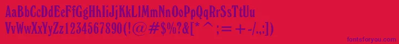 WindsorElongatedBt Font – Purple Fonts on Red Background