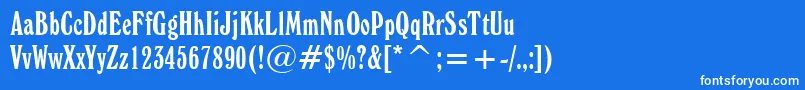 WindsorElongatedBt Font – White Fonts on Blue Background