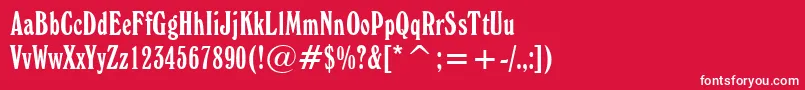 WindsorElongatedBt Font – White Fonts on Red Background