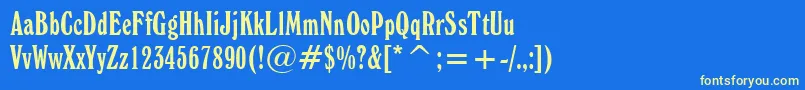 WindsorElongatedBt Font – Yellow Fonts on Blue Background