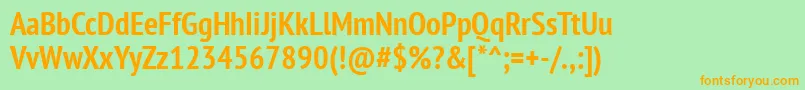 PtSansNarrowBold Font – Orange Fonts on Green Background