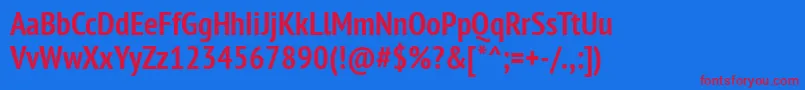 PtSansNarrowBold Font – Red Fonts on Blue Background