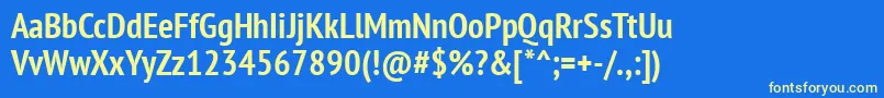 PtSansNarrowBold Font – Yellow Fonts on Blue Background