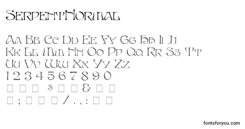 Schriftart SerpentNormal – Alphabet, Zahlen, spezielle Symbole