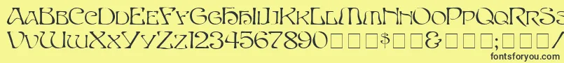 SerpentNormal Font – Black Fonts on Yellow Background