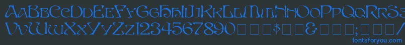 SerpentNormal Font – Blue Fonts on Black Background