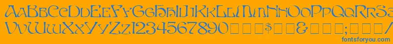 SerpentNormal-Schriftart – Blaue Schriften auf orangefarbenem Hintergrund