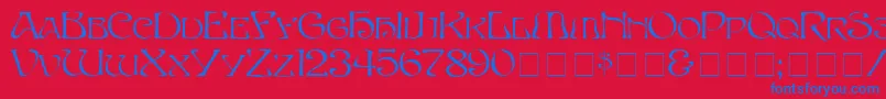 SerpentNormal Font – Blue Fonts on Red Background