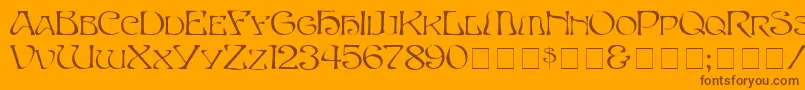 SerpentNormal Font – Brown Fonts on Orange Background