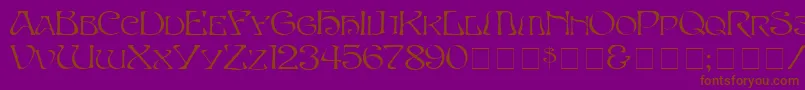 SerpentNormal-Schriftart – Braune Schriften auf violettem Hintergrund