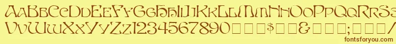 SerpentNormal Font – Brown Fonts on Yellow Background