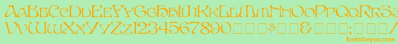 SerpentNormal Font – Orange Fonts on Green Background