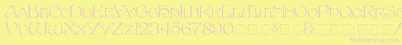 SerpentNormal-fontti – vaaleanpunaiset fontit keltaisella taustalla