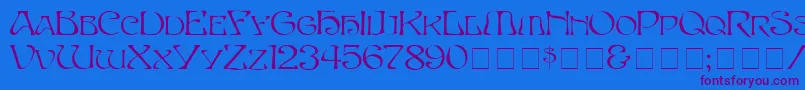 SerpentNormal-Schriftart – Violette Schriften auf blauem Hintergrund