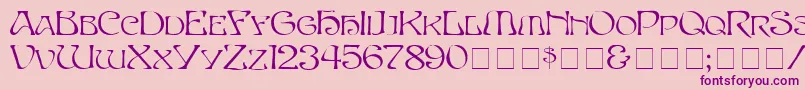 SerpentNormal-Schriftart – Violette Schriften auf rosa Hintergrund