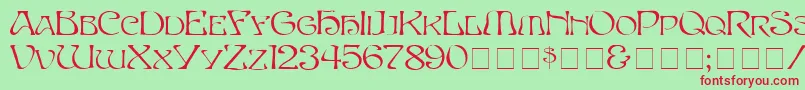 SerpentNormal Font – Red Fonts on Green Background