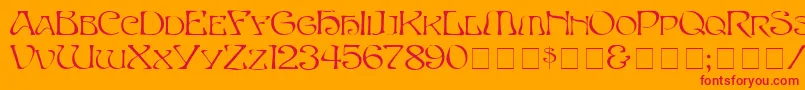 SerpentNormal-Schriftart – Rote Schriften auf orangefarbenem Hintergrund