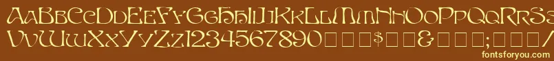 SerpentNormal-fontti – keltaiset fontit ruskealla taustalla