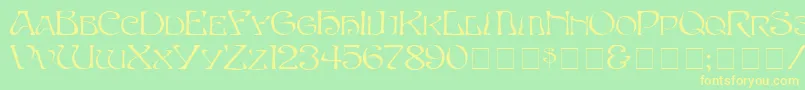 SerpentNormal Font – Yellow Fonts on Green Background