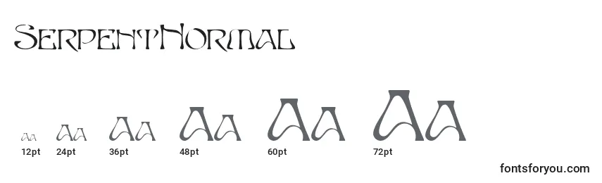 Размеры шрифта SerpentNormal