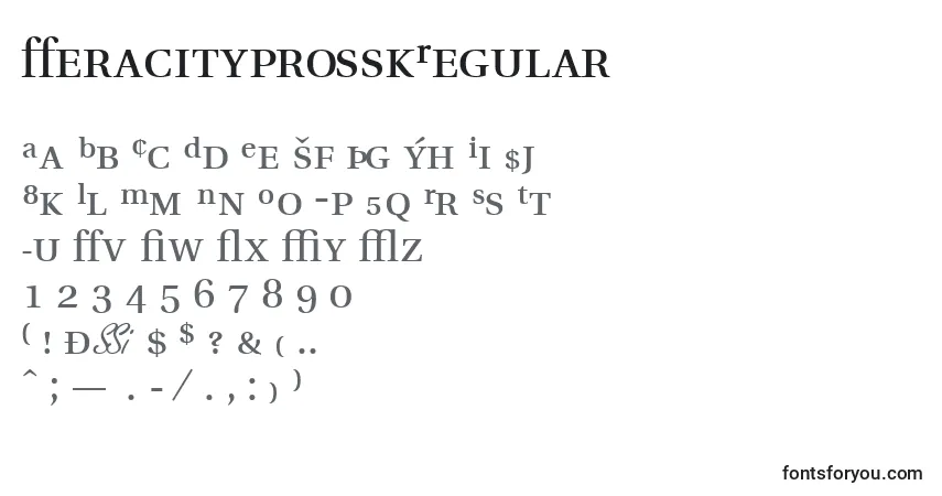 Fuente VeracityprosskRegular - alfabeto, números, caracteres especiales