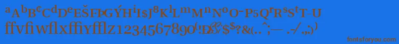VeracityprosskRegular-fontti – ruskeat fontit sinisellä taustalla