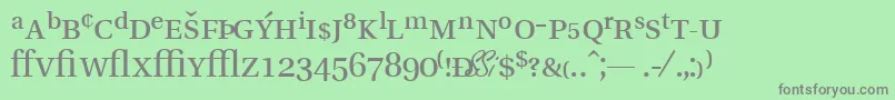 VeracityprosskRegular Font – Gray Fonts on Green Background