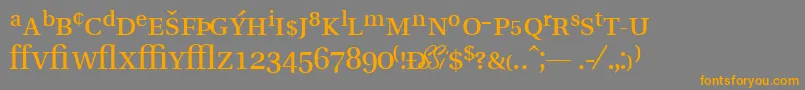 フォントVeracityprosskRegular – オレンジの文字は灰色の背景にあります。