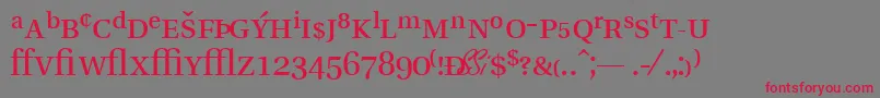 VeracityprosskRegular Font – Red Fonts on Gray Background