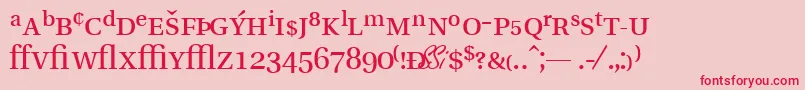 VeracityprosskRegular-Schriftart – Rote Schriften auf rosa Hintergrund