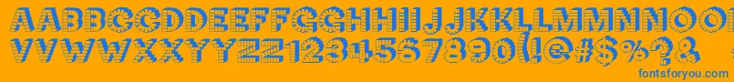 NeckCandy-Schriftart – Blaue Schriften auf orangefarbenem Hintergrund