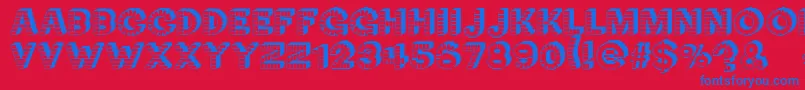 NeckCandy-fontti – siniset fontit punaisella taustalla