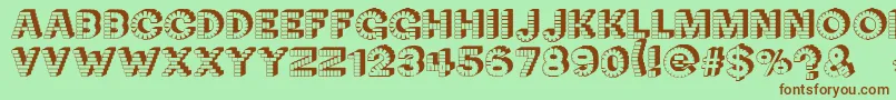 NeckCandy-fontti – ruskeat fontit vihreällä taustalla