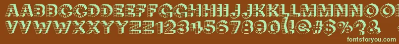 NeckCandy-fontti – vihreät fontit ruskealla taustalla