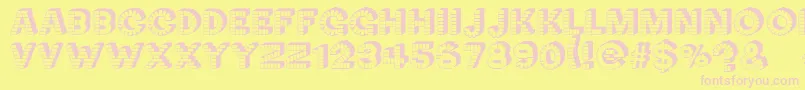 NeckCandy-fontti – vaaleanpunaiset fontit keltaisella taustalla