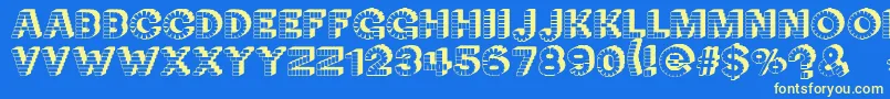 NeckCandy Font – Yellow Fonts on Blue Background