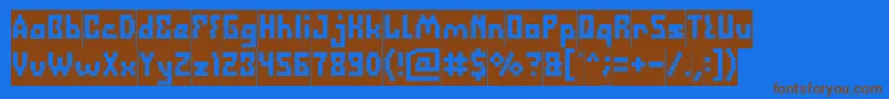 DefragmentedInverse Font – Brown Fonts on Blue Background