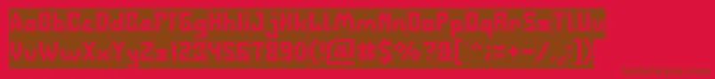Шрифт DefragmentedInverse – коричневые шрифты на красном фоне