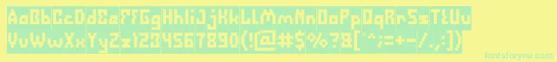 Шрифт DefragmentedInverse – зелёные шрифты на жёлтом фоне