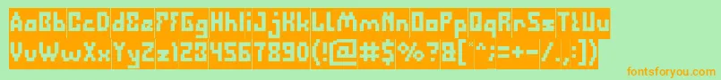DefragmentedInverse Font – Orange Fonts on Green Background