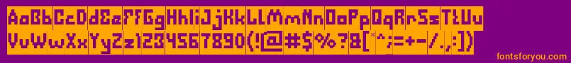 DefragmentedInverse Font – Orange Fonts on Purple Background