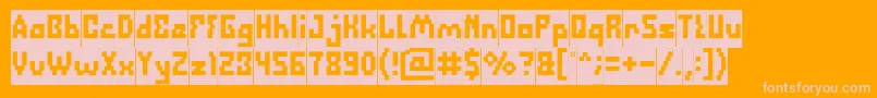 DefragmentedInverse Font – Pink Fonts on Orange Background