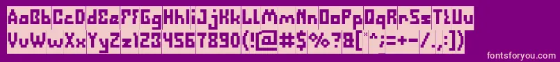 DefragmentedInverse Font – Pink Fonts on Purple Background