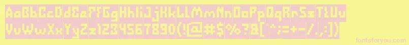 DefragmentedInverse Font – Pink Fonts on Yellow Background