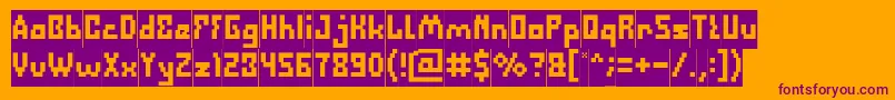 DefragmentedInverse Font – Purple Fonts on Orange Background